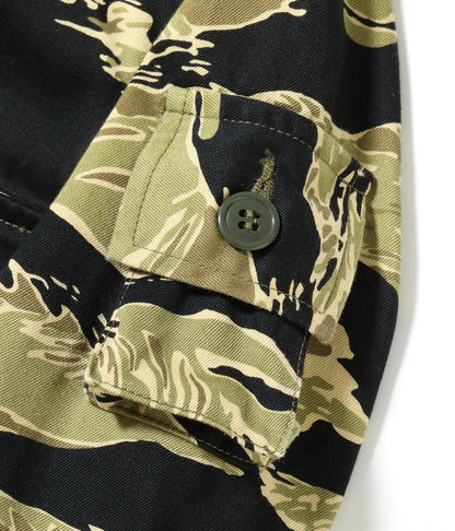BR15587 GOLD TIGER PATTERN JACKET - BLACK