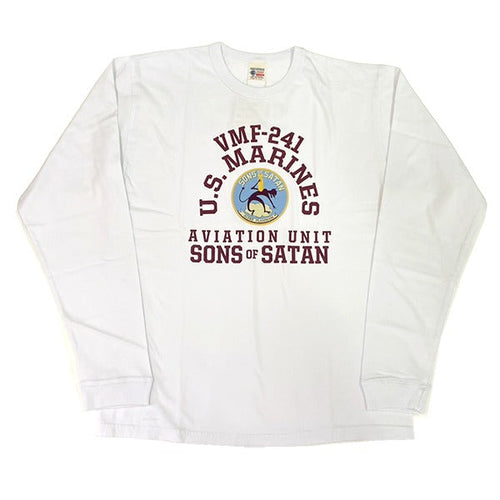 BR69627 LONG SLEEVE T-SHIRT VMF-241 SONS OF SATAN - WHITE