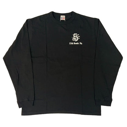 BR69628 LONG SLEEVE T-SHIRT 13TH BOMB. SQ. THE GRIM REAPERS - BLACK