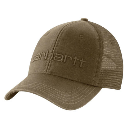 CANVAS MESH-BACK LOGO GRAPHIC CAP - LIGHT BROWN