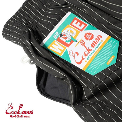 CHEF PANTS SEMIWIDE HERRINGBONE STRIPE - CHARCOAL