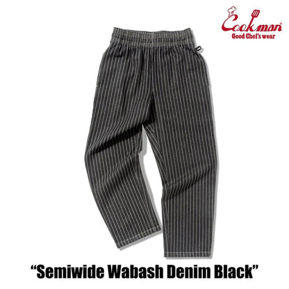 CHEF PANTS SEMIWIDE WABASH DENIM  - BLACK