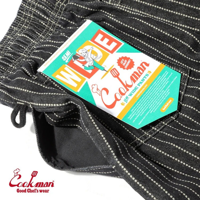 CHEF PANTS SEMIWIDE WABASH DENIM  - BLACK