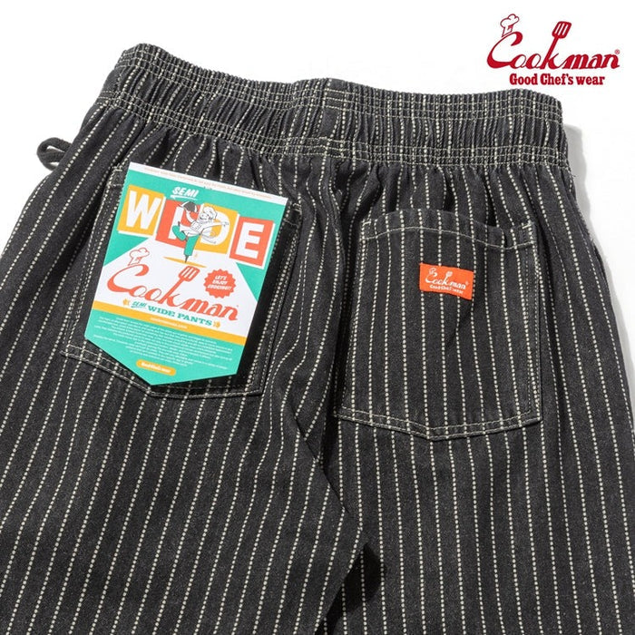 CHEF PANTS SEMIWIDE WABASH DENIM  - BLACK
