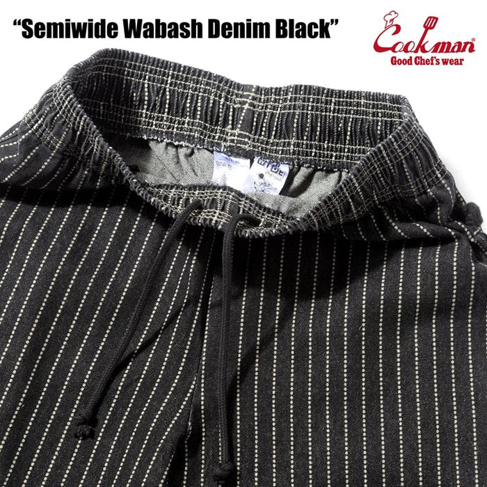 CHEF PANTS SEMIWIDE WABASH DENIM  - BLACK