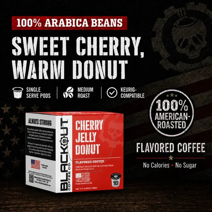 CHERRY JELLY DONUT FLAVORED COFFEE PODS 18CT