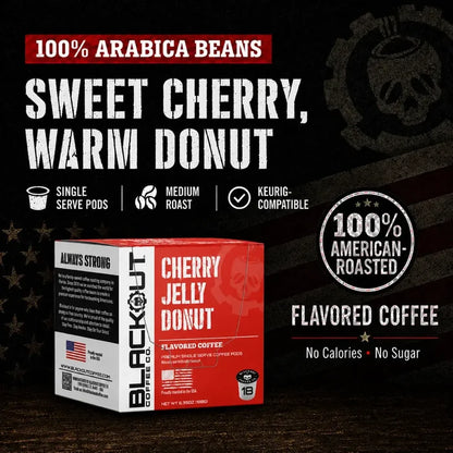 CHERRY JELLY DONUT FLAVORED COFFEE PODS 18CT