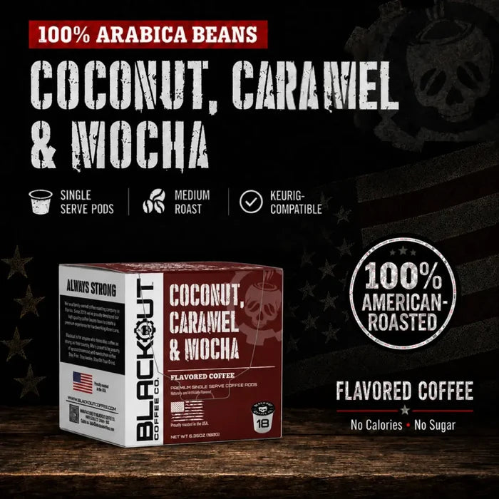 COCONUT CARAMEL MOCHA FLAVORED COFFEE PODS 18CT