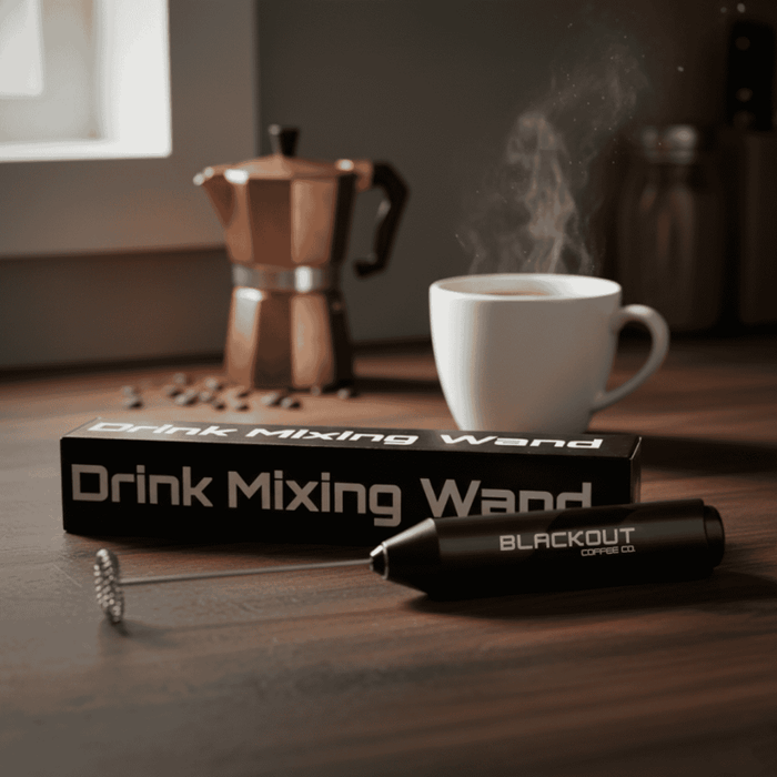 Mixing wand blackout coffee