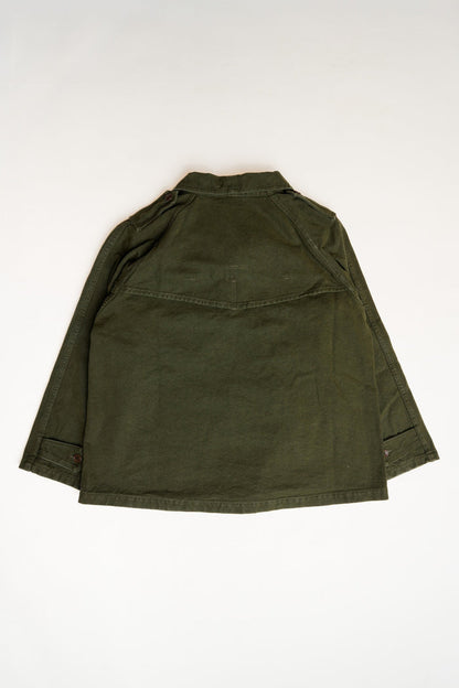 COTTON CANVAS S 1950S FRENCH MOTORCYCLE JACKET - GREEN