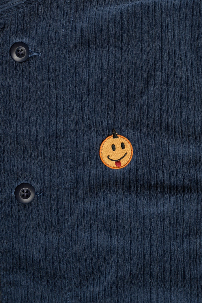 COTTON CORDUROY SHAWL COLLAR USN STYLE JACKET - NAVY