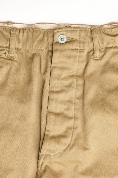 COTTON TWILL P-41 STYLE CHINO PANTS WITH STENCIL - BEIGE