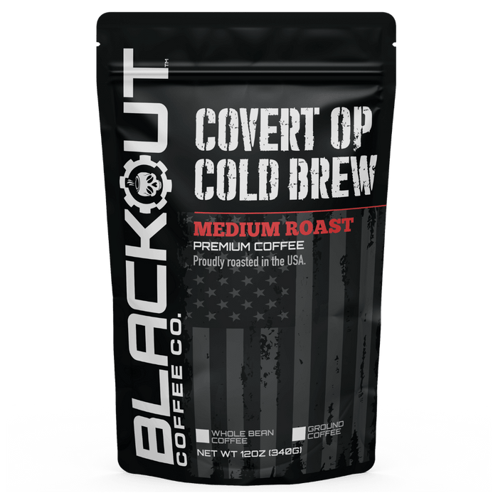 Covert OP Cold Brew Coffee Bag 12oz Blackout Coffee