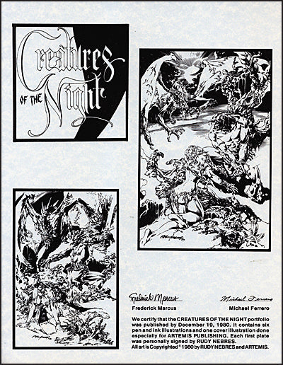 CREATURES OF THE NIGHT Portfolio Signed & Limited