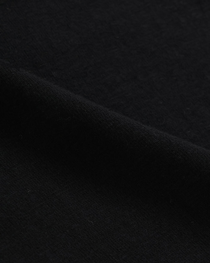 CREWNECK T-SHIRT - ELS RECYCLED COTTON SLUB  - BLACK