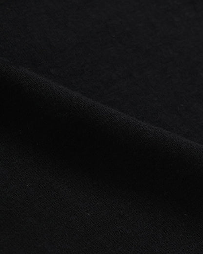 CREWNECK T-SHIRT - ELS RECYCLED COTTON SLUB  - BLACK