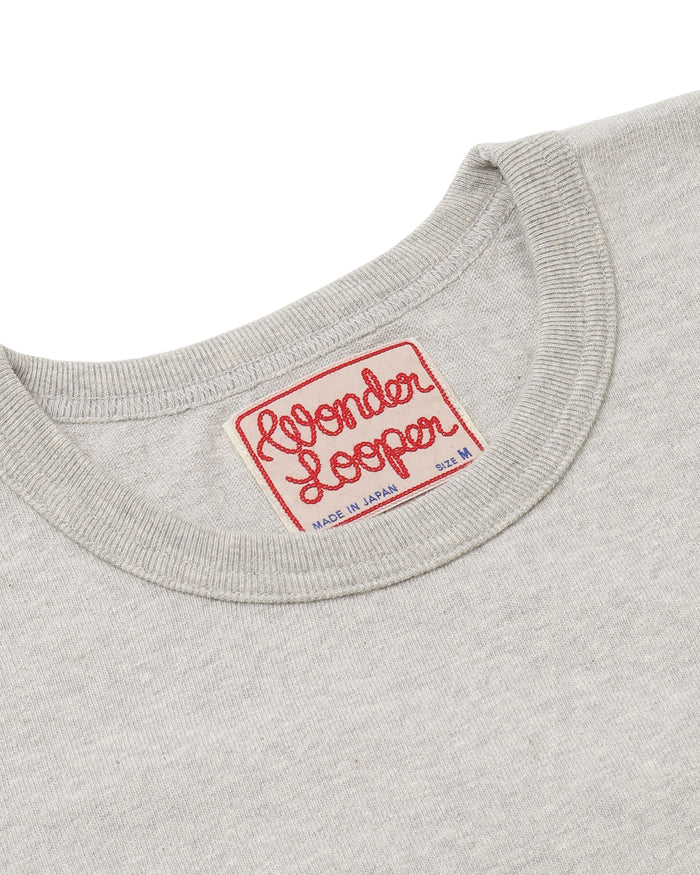 CREWNECK T-SHIRT - ELS RECYCLED COTTON SLUB  - HEATHER GREY