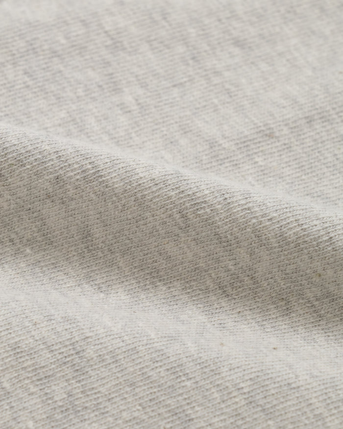 CREWNECK T-SHIRT - ELS RECYCLED COTTON SLUB  - HEATHER GREY