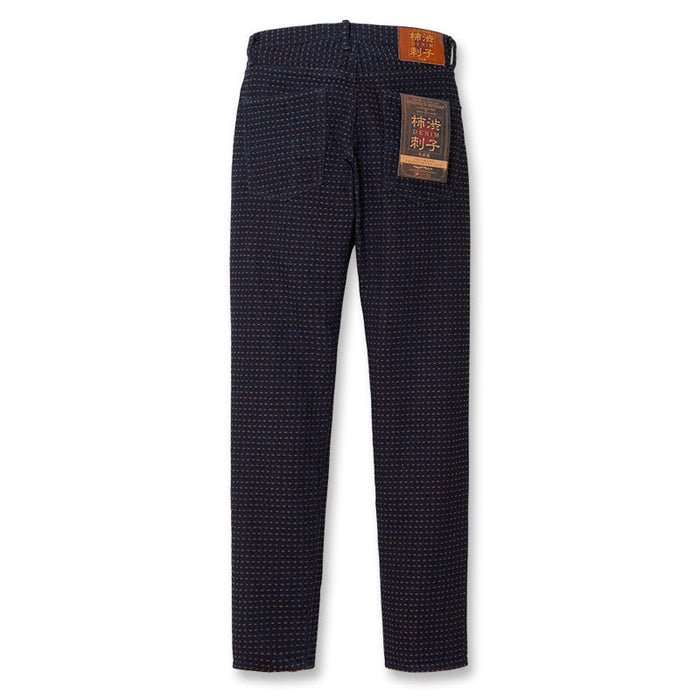 D1897 Persimmon tannin sashiko jeans - INDIGO