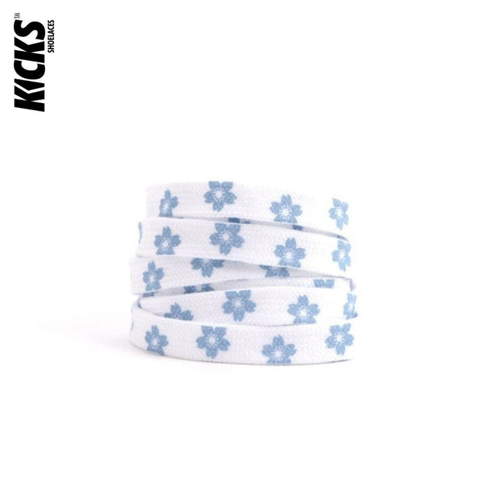 White Blue / 100 CM / 39 IN / Daisy Laces | 8 mm
