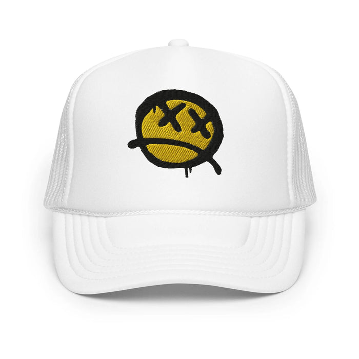 White / One Size Fits Most / Smiley Face Hat | Embroidered