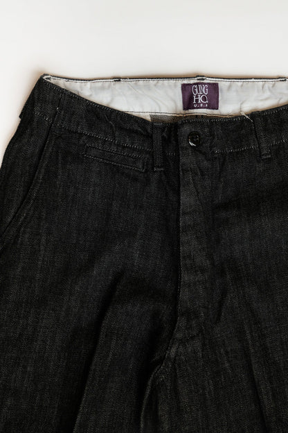 DENIM SLACKS - BLACK DENIM