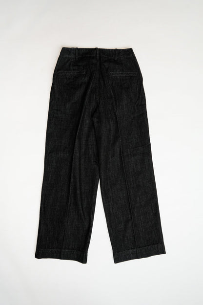 DENIM SLACKS - BLACK DENIM