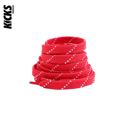 Red White / 120 CM / 47 IN / Flat Shoe Laces | 8 mm