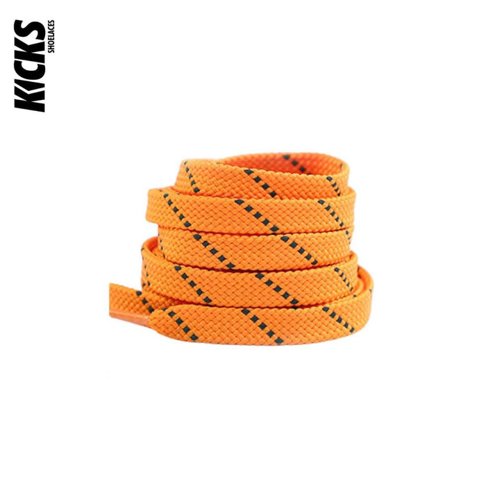 Orange Black / 120 CM / 47 IN / Flat Shoe Laces | 8 mm