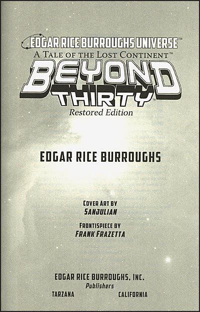 EDGAR RICE BURROUGHS UNIVERSE Beyond Thirty