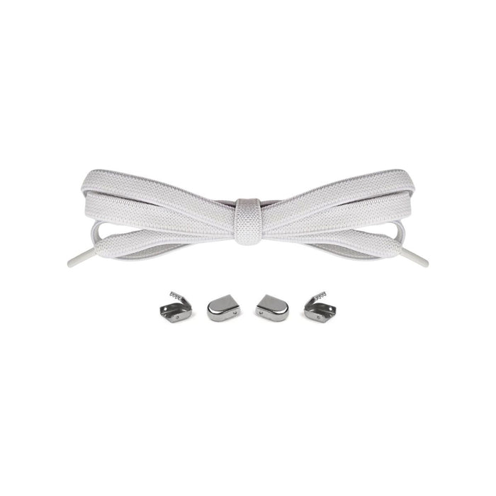 White / One Size Fits All / Elastic No-Tie Shoe laces | 8mm Wide