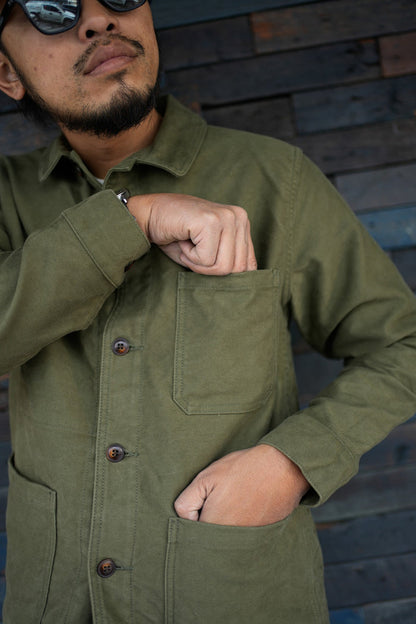 F2373 FRENCH MOLESKIN JKT - OLIVE