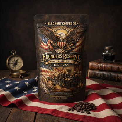 Founders Reserve | Liberty Barrel Roast | Bourbon Barrel Aged Whole Bean Coffee