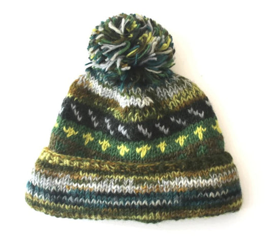 From The Source Nordic Knit Wool Bobble Hat