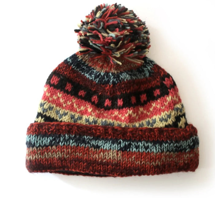 From The Source Nordic Knit Wool Bobble Hat