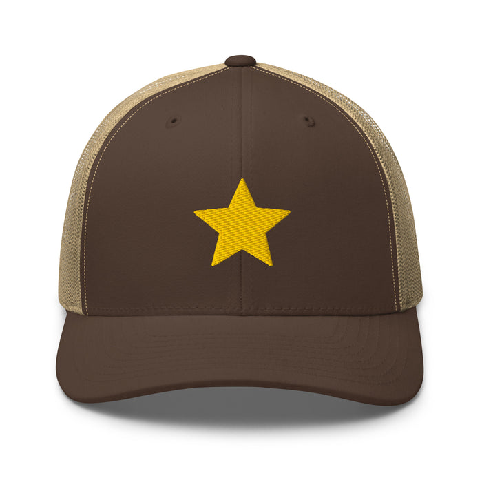 Brown/ Khaki / One Size Fits Most / Embroidered Trucker Cap Hat