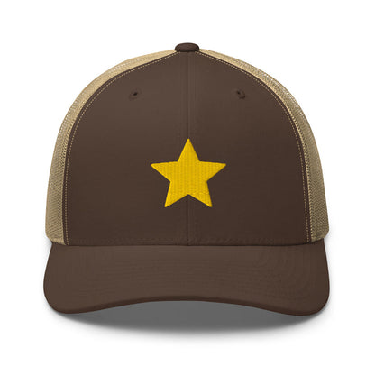 Brown/ Khaki / One Size Fits Most / Embroidered Trucker Cap Hat