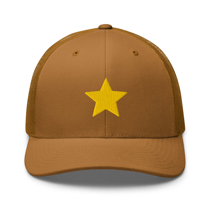 Caramel / One Size Fits Most / Embroidered Trucker Cap Hat