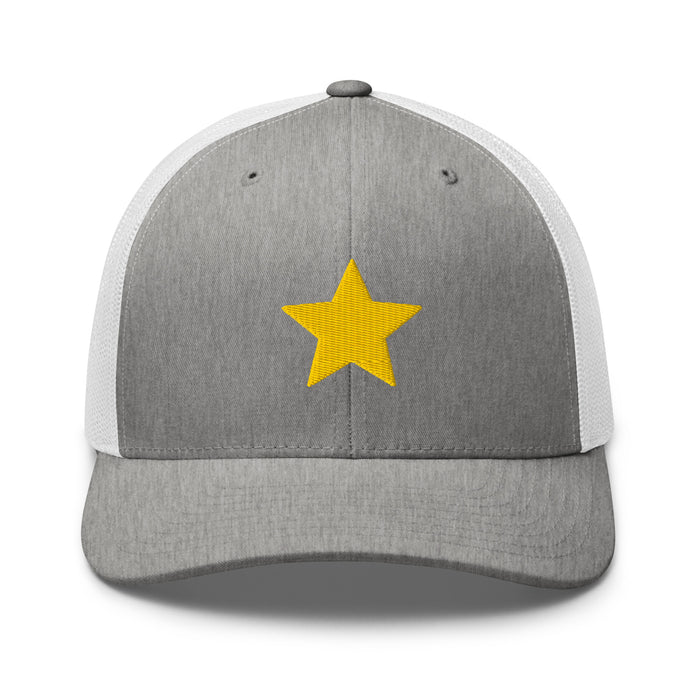 Heather Grey/White / One Size Fits Most / Embroidered Trucker Cap Hat