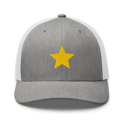 Heather Grey/White / One Size Fits Most / Embroidered Trucker Cap Hat