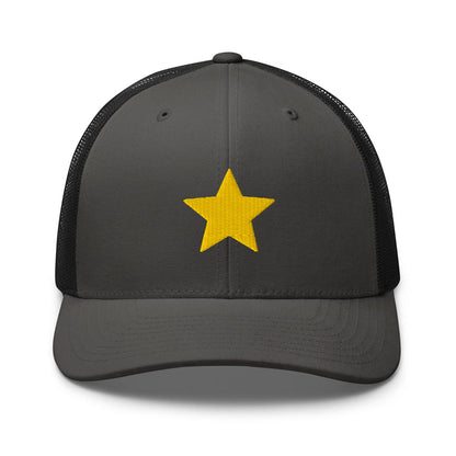 Charcoal/ Black / One Size Fits Most / Embroidered Trucker Cap Hat