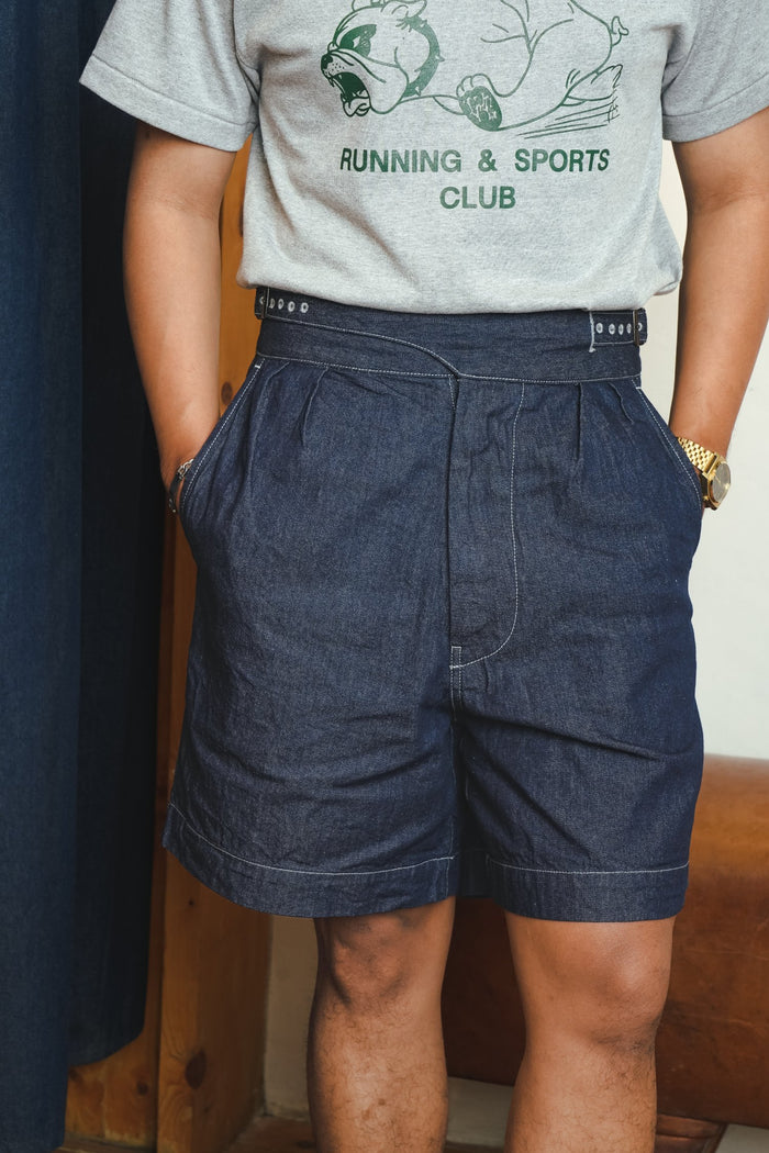 GURKHA SHORTS - INDIGO DENIM