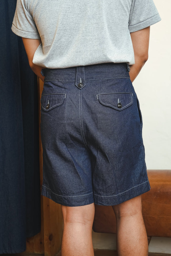 GURKHA SHORTS - INDIGO DENIM