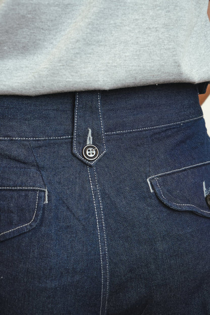 GURKHA SHORTS - INDIGO DENIM