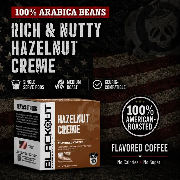 HAZELNUT CREME FLAVORED COFFEE PODS 18CT
