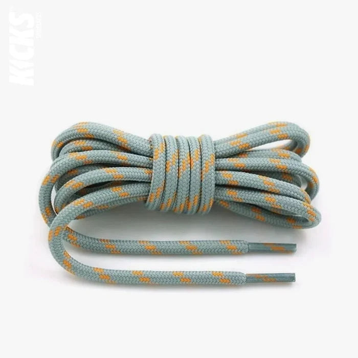Light Grey and Orange / 100 CM / 39 IN / Round Shoe Laces | 4 mm