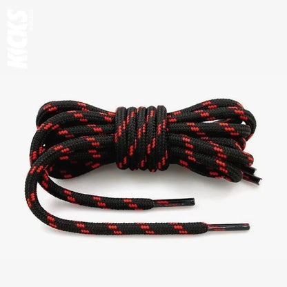 Black and Red / 100 CM / 39 IN / Round Shoe Laces | 4 mm