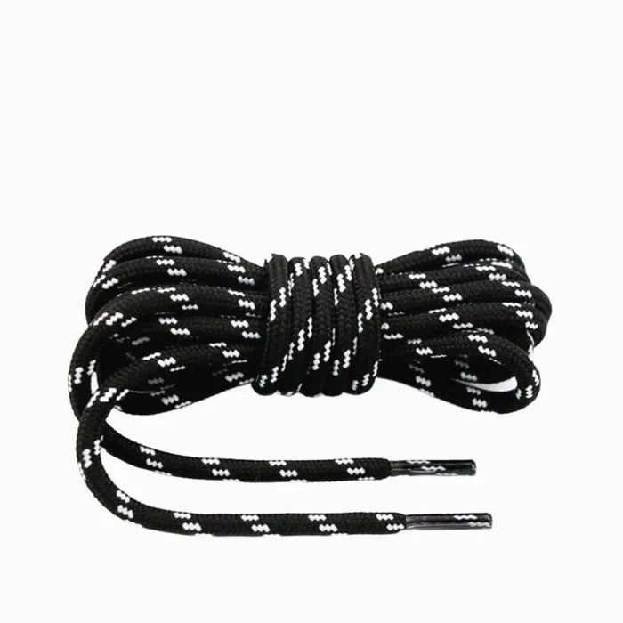 Black and White / 100 CM / 39 IN / Round Shoe Laces | 4 mm