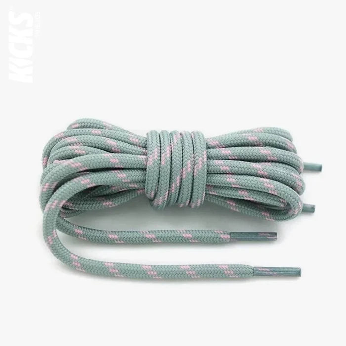 Light Grey and Pink / 100 CM / 39 IN / Round Shoe Laces | 4 mm