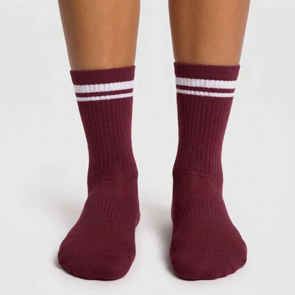 Burgundy / Unisex US 6 - 12 / Crew Sock | 100% Nylon